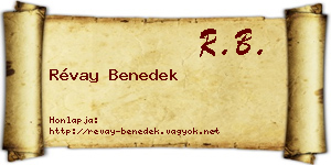 Révay Benedek névjegykártya